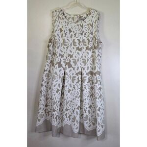 J Howard Plus Floral Embossed Fit Flare Sleeveless Dress Wedding Party Vacation